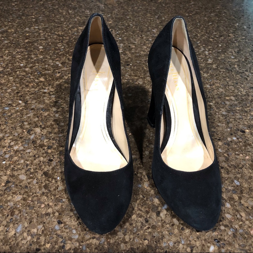 Cole J Haan Black Suede Pumps, block heel size: 6B